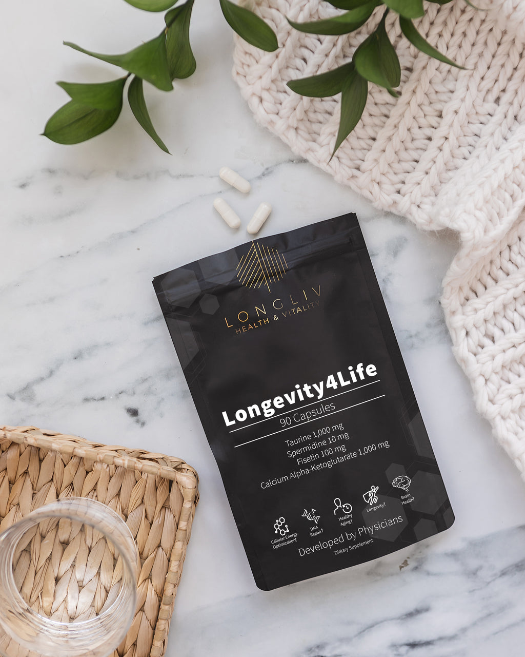 Longevity4Life Capsules, Resveratrol Capsules & NMN Powder (new packaging) Bundle